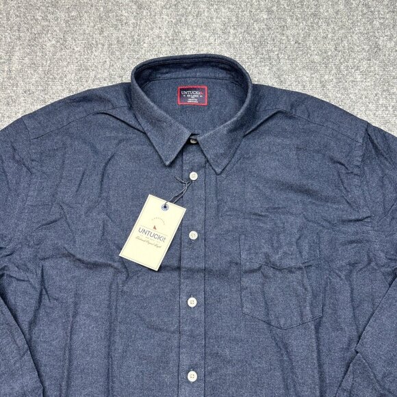 UNTUCKit Sherwood Shirt Mens 2XLT Tall Regular Blue Button Up Long Sleeve New - Picture 3 of 12